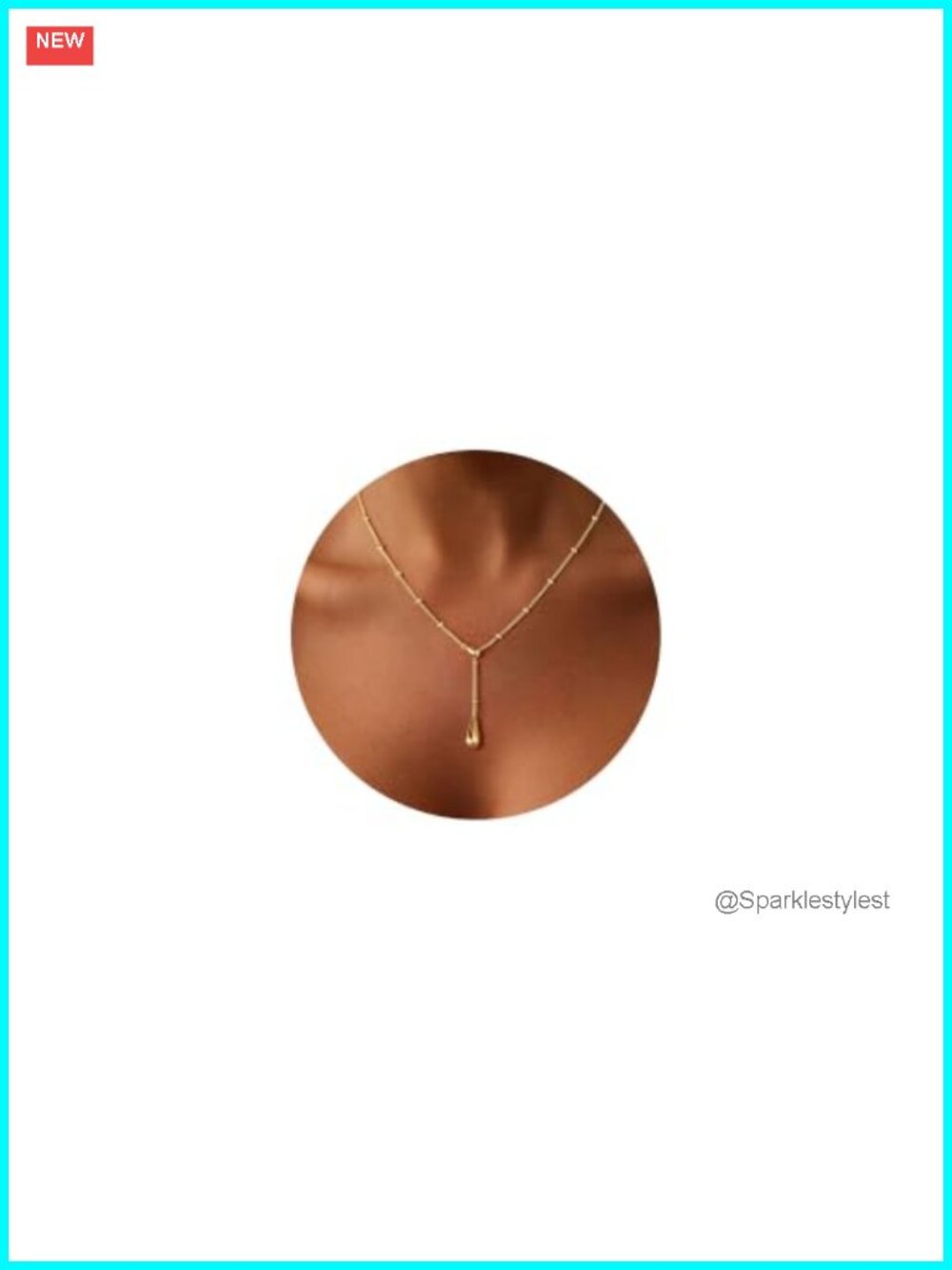 14K Gold Plated Brass Pendant Necklace Adjustable Dainty Gift